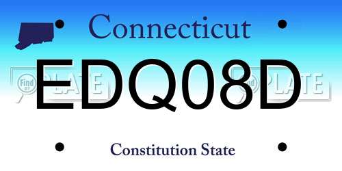 EDQ08D Connecticut License Plate
