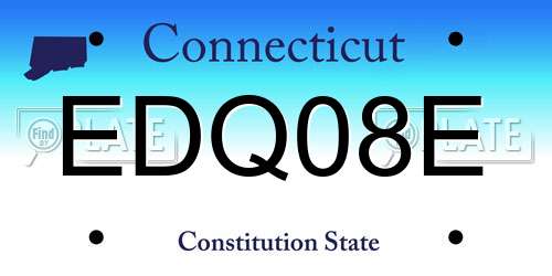 EDQ08E Connecticut License Plate