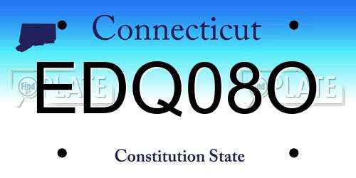 EDQ08O Connecticut License Plate