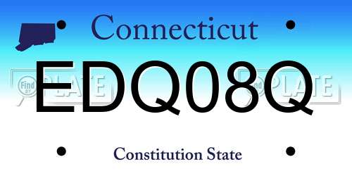 EDQ08Q Connecticut License Plate