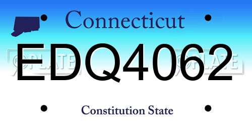 EDQ4062 Connecticut License Plate