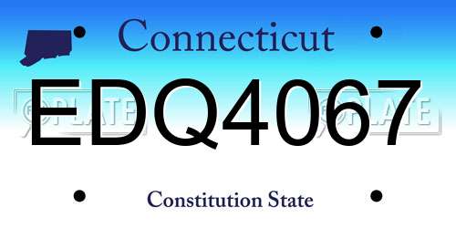 EDQ4067 Connecticut License Plate