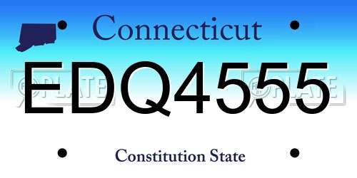 EDQ4555 Connecticut License Plate