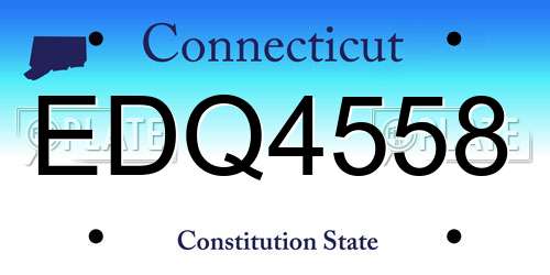 EDQ4558 Connecticut License Plate