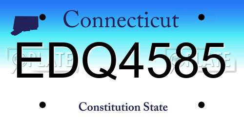 EDQ4585 Connecticut License Plate