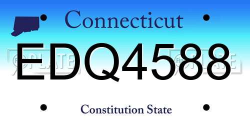 EDQ4588 Connecticut License Plate