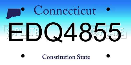 EDQ4855 Connecticut License Plate