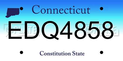 EDQ4858 Connecticut License Plate
