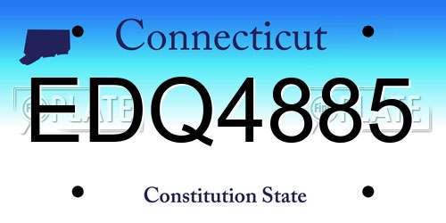 EDQ4885 Connecticut License Plate