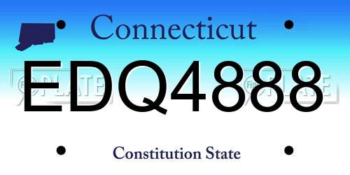 EDQ4888 Connecticut License Plate