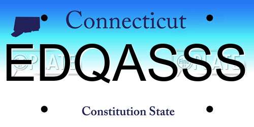 EDQASSS Connecticut License Plate
