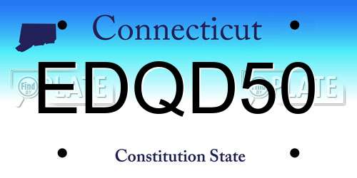 EDQD50 Connecticut License Plate