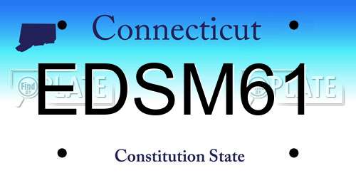 EDSM61 Connecticut License Plate