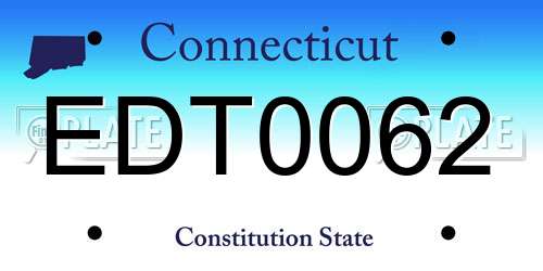 EDT0062 Connecticut License Plate