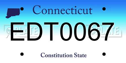EDT0067 Connecticut License Plate