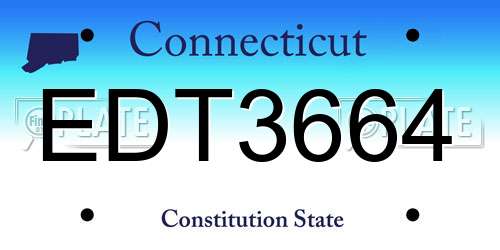 EDT3664 Connecticut License Plate