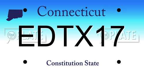 EDTX17 Connecticut License Plate