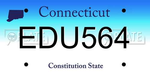 EDU564 Connecticut License Plate