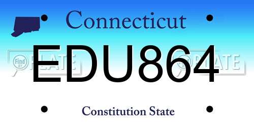 EDU864 Connecticut License Plate