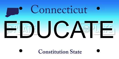 EDUCATE Connecticut License Plate