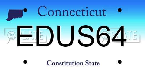 EDUS64 Connecticut License Plate