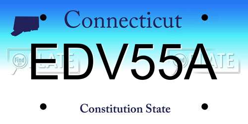 EDV55A Connecticut License Plate