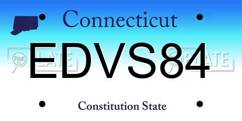 EDVS84 Connecticut License Plate