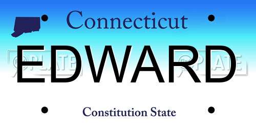 EDWARD Connecticut License Plate