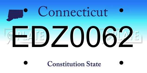 EDZ0062 Connecticut License Plate