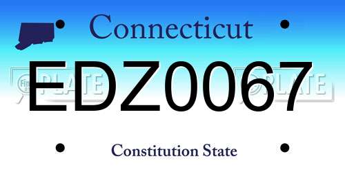 EDZ0067 Connecticut License Plate