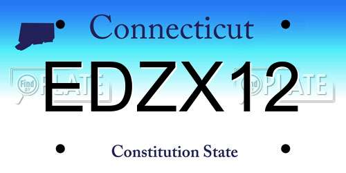 EDZX12 Connecticut License Plate