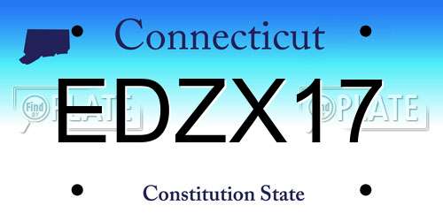EDZX17 Connecticut License Plate