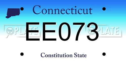 EE073 Connecticut License Plate