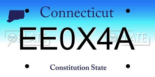 EE0X4A Connecticut License Plate