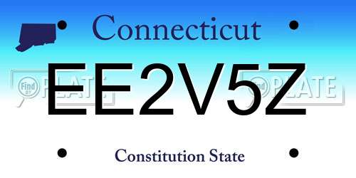 EE2V5Z Connecticut License Plate