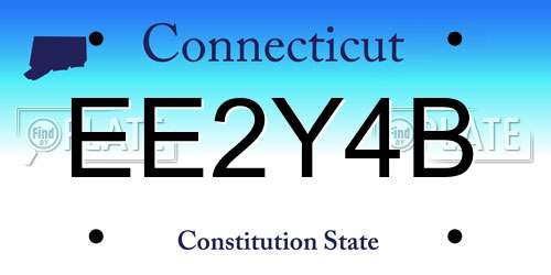 EE2Y4B Connecticut License Plate