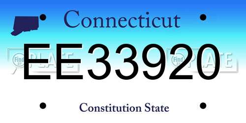 EE33920 Connecticut License Plate