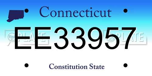 EE33957 Connecticut License Plate