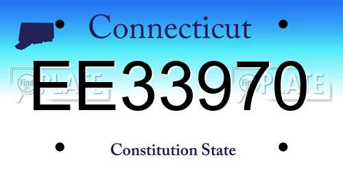 EE33970 Connecticut License Plate