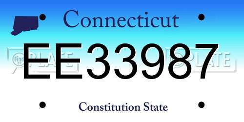 EE33987 Connecticut License Plate