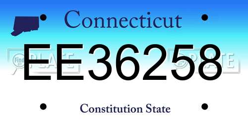 EE36258 Connecticut License Plate