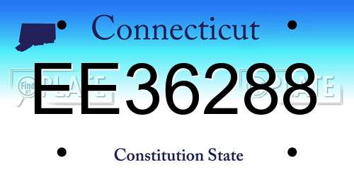 EE36288 Connecticut License Plate