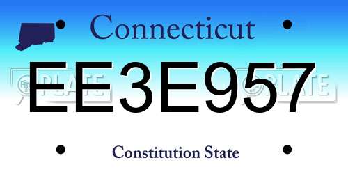 EE3E957 Connecticut License Plate