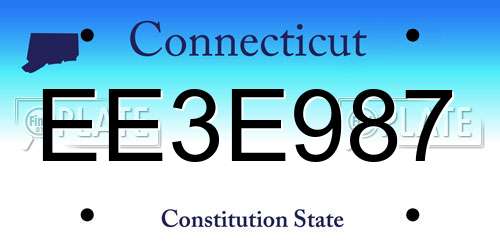 EE3E987 Connecticut License Plate