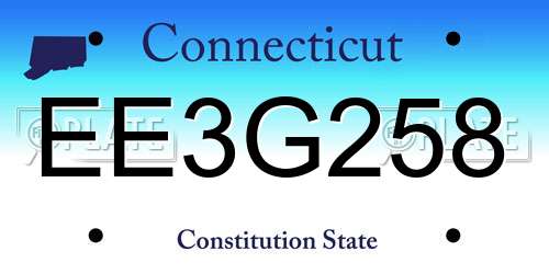 EE3G258 Connecticut License Plate