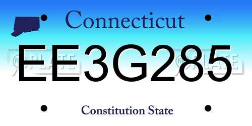 EE3G285 Connecticut License Plate