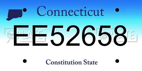 EE52658 Connecticut License Plate