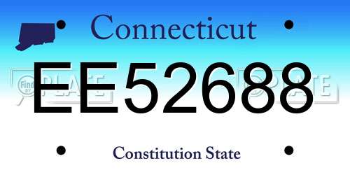 EE52688 Connecticut License Plate