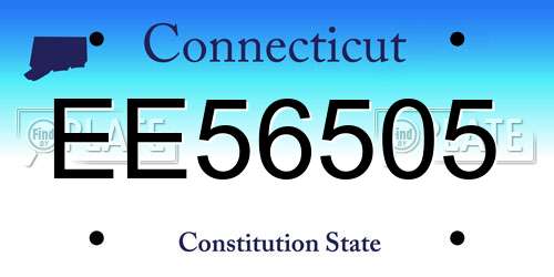 EE56505 Connecticut License Plate