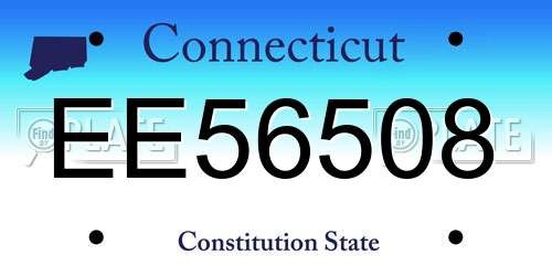 EE56508 Connecticut License Plate